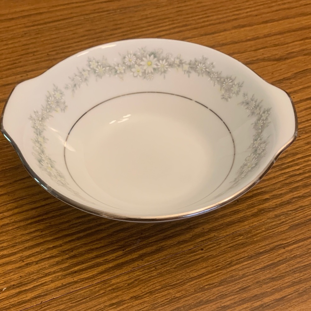 Noritake Contemporary Fine China Donegal Floral Platinum Rimmed Bowl Set (2)